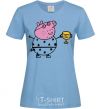 Women's T-shirt Daddy Pig Number One sky-blue фото