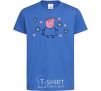 Kids T-shirt Mama Pig in Flowers royal-blue фото