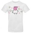 Men's T-Shirt Mama Pig in Flowers White фото