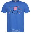 Men's T-Shirt Mama Pig in Flowers royal-blue фото