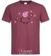 Men's T-Shirt Mama Pig in Flowers burgundy фото