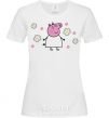 Women's T-shirt Mama Pig in Flowers White фото