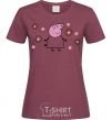 Women's T-shirt Mama Pig in Flowers burgundy фото