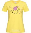 Women's T-shirt Mama Pig in Flowers cornsilk фото