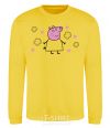 Sweatshirt Mama Pig in Flowers yellow фото