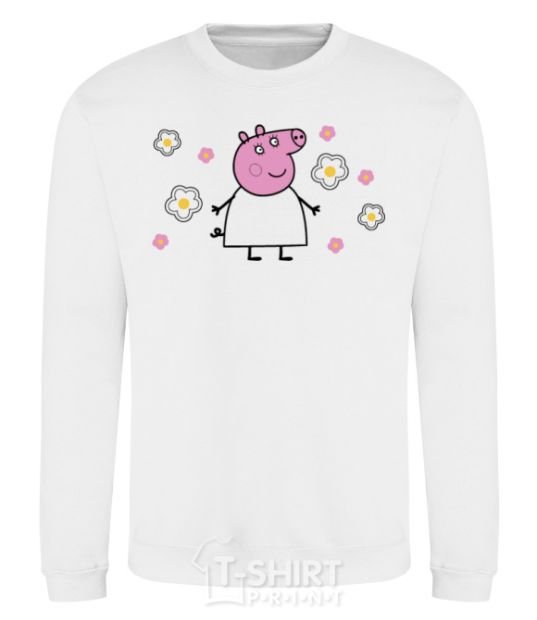 Sweatshirt Mama Pig in Flowers White фото