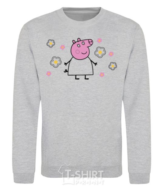 Sweatshirt Mama Pig in Flowers sport-grey фото