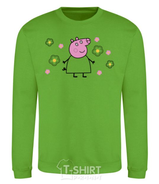 Sweatshirt Mama Pig in Flowers orchid-green фото