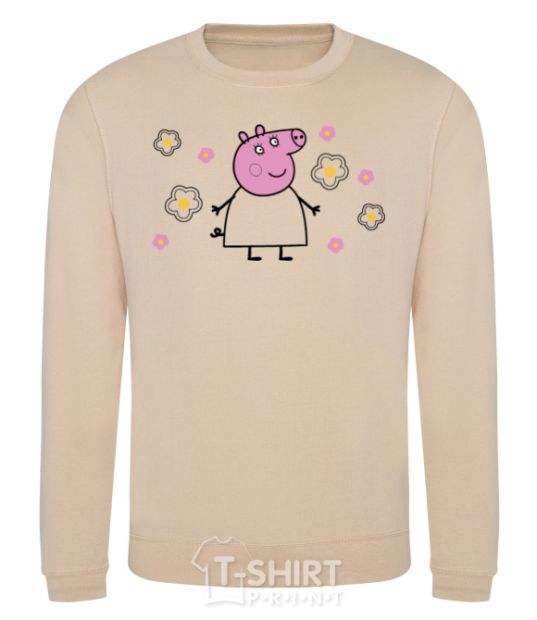 Sweatshirt Mama Pig in Flowers sand фото