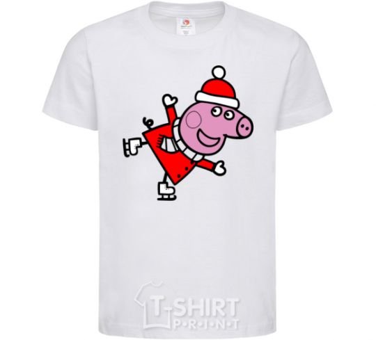 Kids T-shirt Peppa on skates White фото