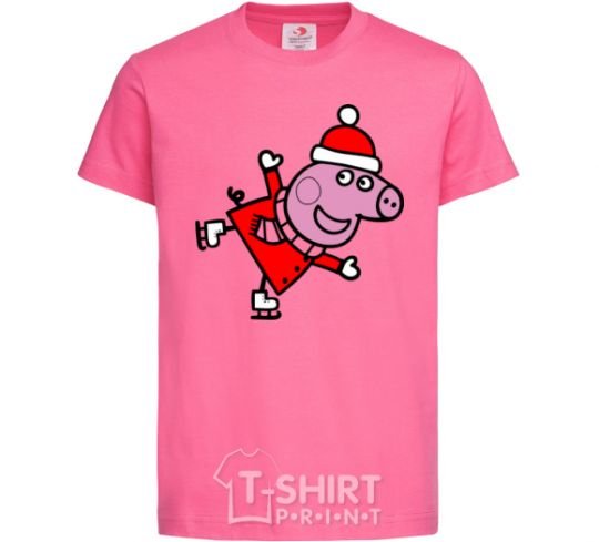 Kids T-shirt Peppa on skates heliconia фото