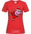 Women's T-shirt Peppa on skates red фото