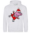 Men`s hoodie Peppa on skates sport-grey фото