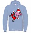 Men`s hoodie Peppa on skates sky-blue фото