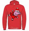 Men`s hoodie Peppa on skates bright-red фото