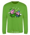 Sweatshirt Peppa and George are playing snowballs orchid-green фото