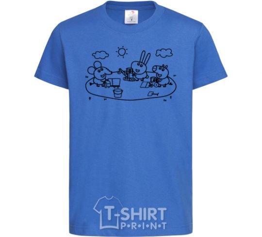Детская футболка Звери в песочнице Ярко-синий фото
