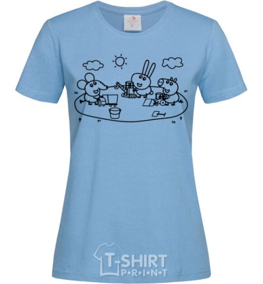Women's T-shirt Beasts in the sandbox sky-blue фото
