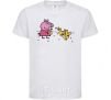 Kids T-shirt Peppa feeds the ducklings White фото