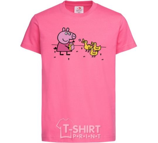 Kids T-shirt Peppa feeds the ducklings heliconia фото