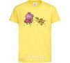 Kids T-shirt Peppa feeds the ducklings cornsilk фото