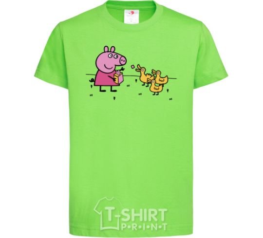 Kids T-shirt Peppa feeds the ducklings orchid-green фото