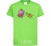 Kids T-shirt Peppa feeds the ducklings orchid-green фото