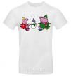 Men's T-Shirt The family made a snowman White фото