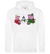 Men`s hoodie The family made a snowman White фото