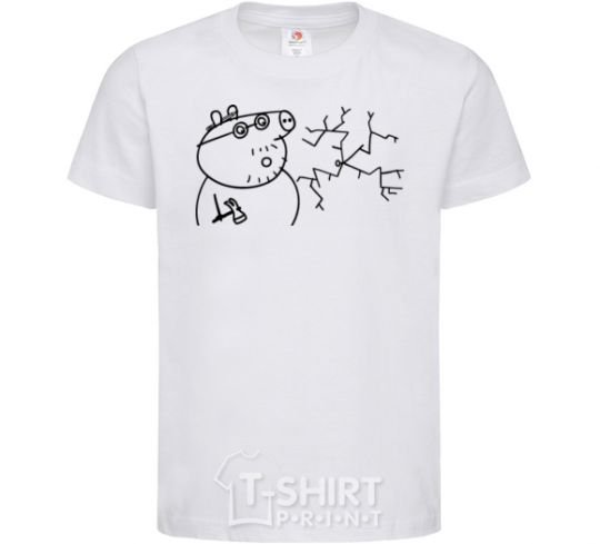 Kids T-shirt Daddy Pig and Nail White фото