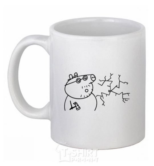 Ceramic mug Daddy Pig and Nail White фото