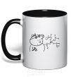 Mug with a colored handle Daddy Pig and Nail black фото