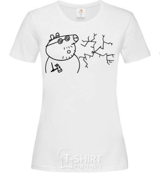 Women's T-shirt Daddy Pig and Nail White фото
