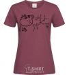 Women's T-shirt Daddy Pig and Nail burgundy фото