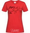 Women's T-shirt Daddy Pig and Nail red фото