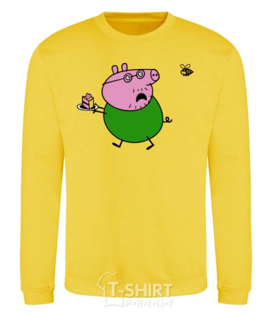 Sweatshirt Papa Pig and cake yellow фото