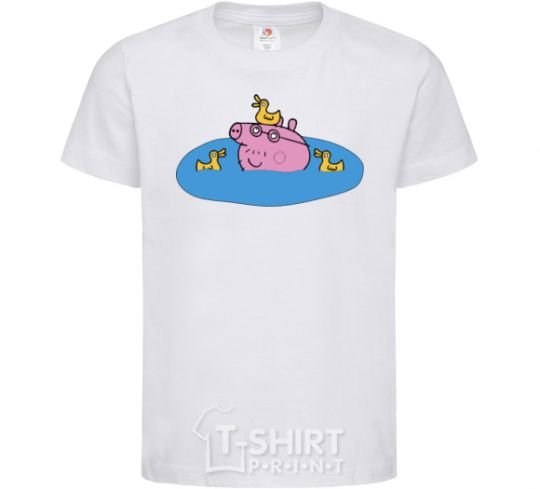 Kids T-shirt Papa Pig and the Ducks White фото