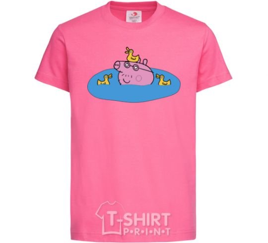 Kids T-shirt Papa Pig and the Ducks heliconia фото