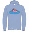 Men`s hoodie Papa Pig and the Ducks sky-blue фото