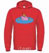 Men`s hoodie Papa Pig and the Ducks bright-red фото
