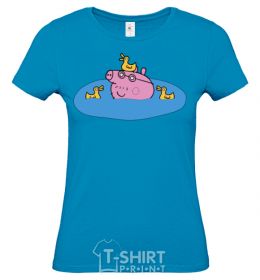 Women's T-shirt Papa Pig and the Ducks sky-blue фото