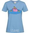 Women's T-shirt Papa Pig and the Ducks sky-blue фото