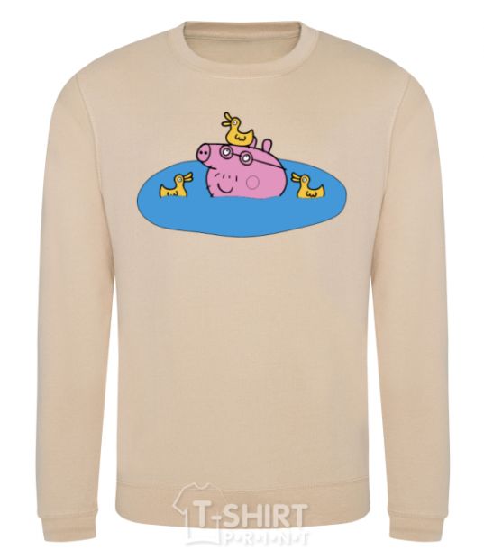 Sweatshirt Papa Pig and the Ducks sand фото