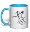 Mug with a colored handle Marshall's a super hero sky-blue фото