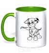 Mug with a colored handle Marshall's a super hero kelly-green фото