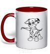 Mug with a colored handle Marshall's a super hero red фото