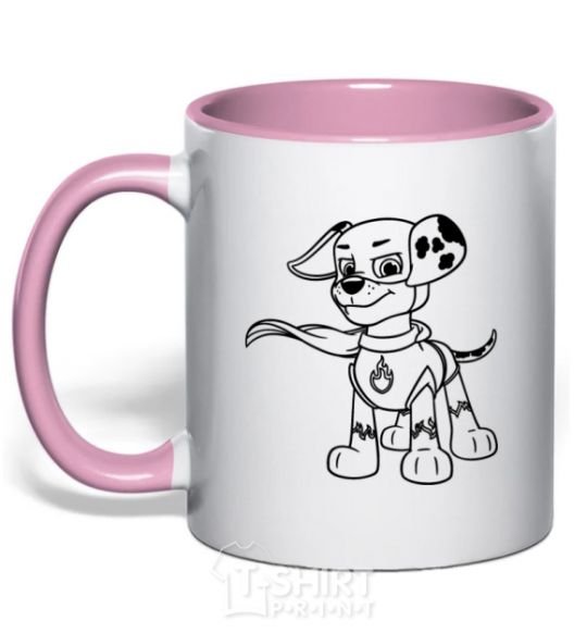 Mug with a colored handle Marshall's a super hero light-pink фото