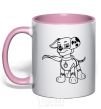 Mug with a colored handle Marshall's a super hero light-pink фото