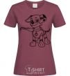 Women's T-shirt Marshall's a super hero burgundy фото