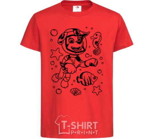 Kids T-shirt Marshall Underwater World red фото